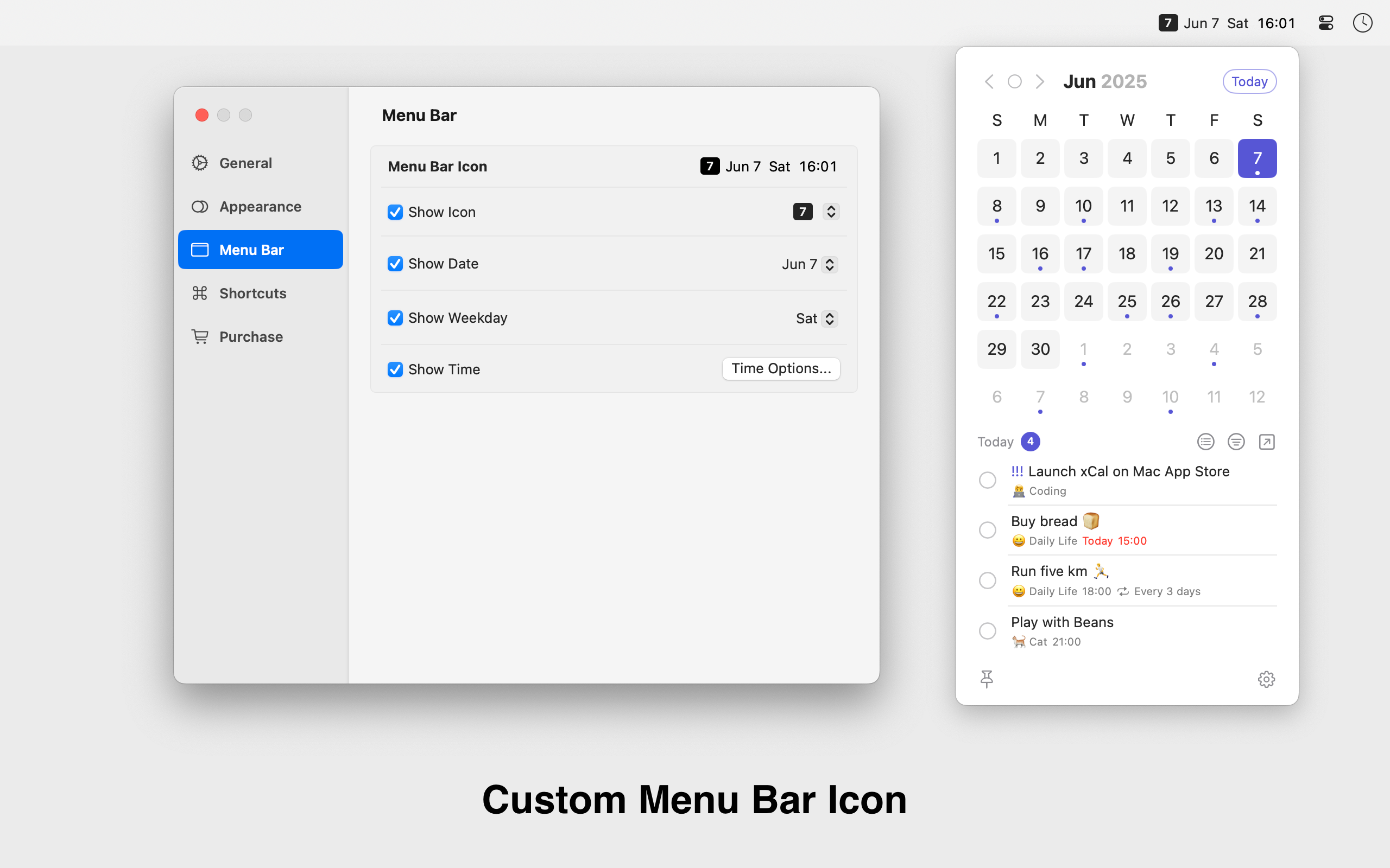 xCal feature interface